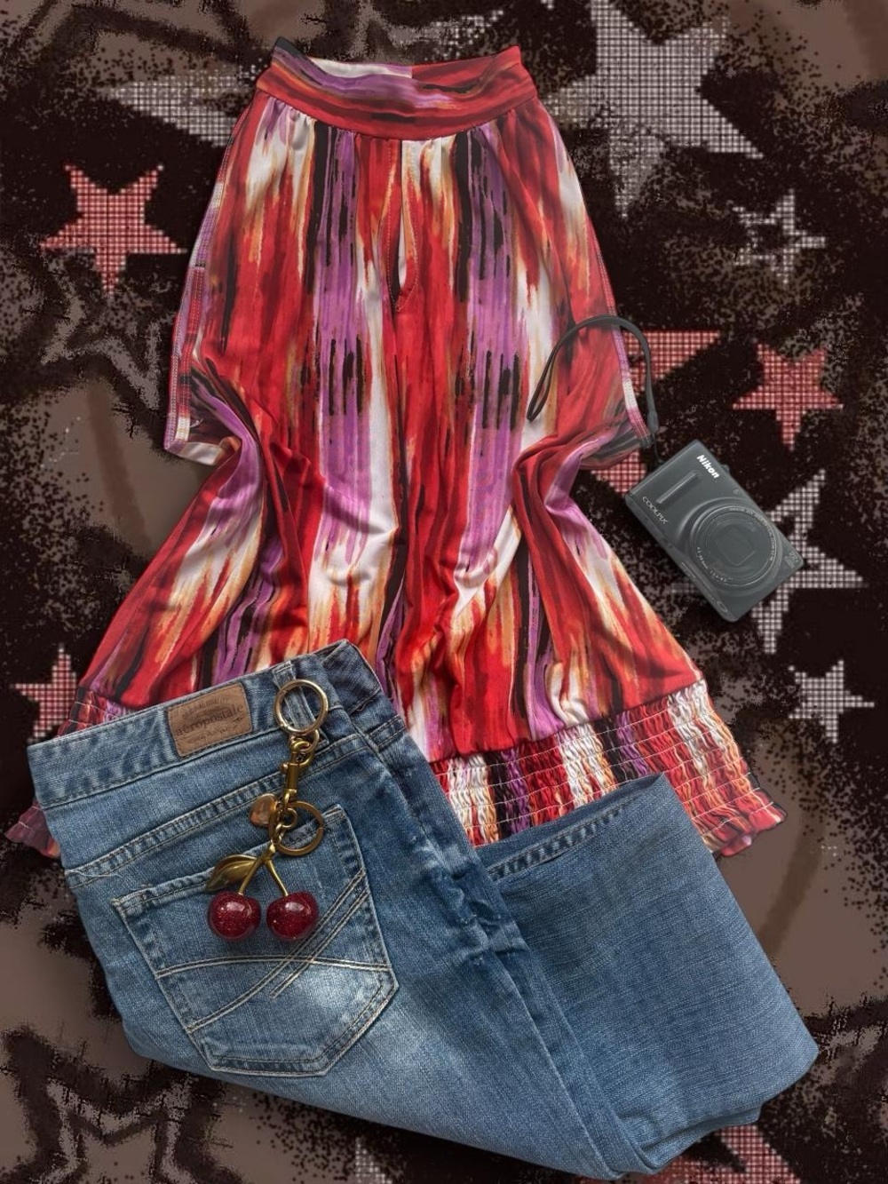 Y2K Abstract Halter Top